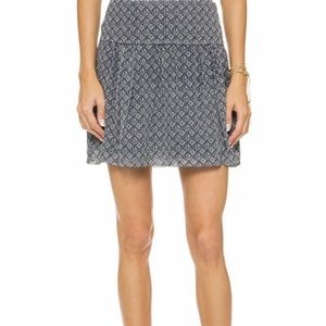 MADEWELL Nico Silk Navy Blue Print Miniskirt Size 0